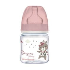 Canpol babies Bonjour Paris széles szájú üveg 120 ml rózsaszínű