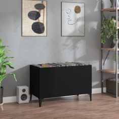 Greatstore fekete szerelt fa hanglemezszekrény 74,5x38x48 cm