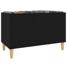 Greatstore fekete szerelt fa hanglemezszekrény 74,5x38x48 cm