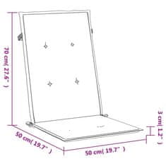 Vidaxl 2 db tópszínű szövet magas háttámlájú székpárna 120x50x3 cm 47540