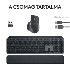 Logitech MX Keys S Combo billentyűzet Egér mellékelve RF vezeték nélküli + Bluetooth QWERTY Nemzetközi amerikai Grafit (920-011614)