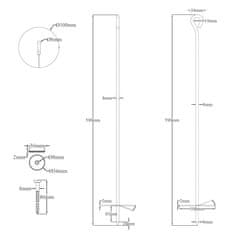 Vidaxl 10 db horganyzott fém földhorgony 10 x 60 cm 145503