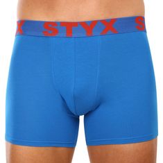 Styx 3PACK Kék long férfi boxeralsó sport gumi (3U1167) - méret L