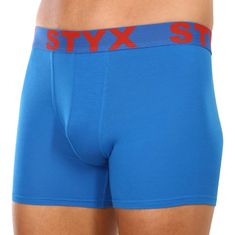 Styx 3PACK Kék long férfi boxeralsó sport gumi (3U1167) - méret L