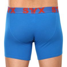 Styx 3PACK Kék long férfi boxeralsó sport gumi (3U1167) - méret L