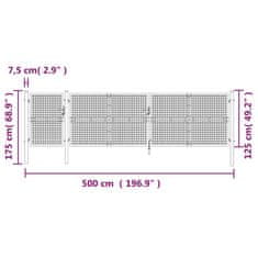 Greatstore ezüst horganyzott acél hálós kertkapu 500 x 175 cm