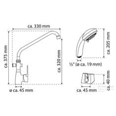 Eisl SPEED II króm fürdőkád-mosdó kombinált csaptelep 446453