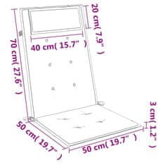 Vidaxl 2 db tópszínű oxford-szövet magas háttámlájú székpárna 361898