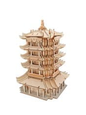 Woodcraft fa 3D puzzle Sárga daru torony