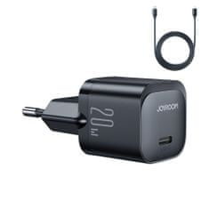 Joyroom JR-TCF02 hálózati töltő 20W + kábel USB-C / Lightning, fekete