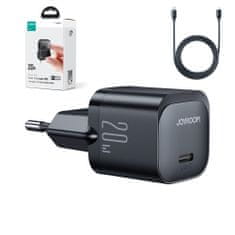 Joyroom JR-TCF02 hálózati töltő 20W + kábel USB-C / Lightning, fekete