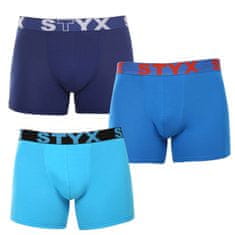 Styx 3PACK Nagyméretű kék férfi boxeralsó sport gumi (3R96879) - méret XXXL