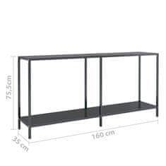 Vidaxl fekete edzett üveg tálalóasztal 160 x 35 x 75,5 cm 331699