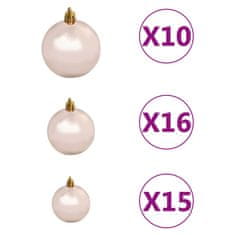 Vidaxl műkarácsonyfa 300 LED-del, gömbszettel és hópehellyel 240 cm 3210145