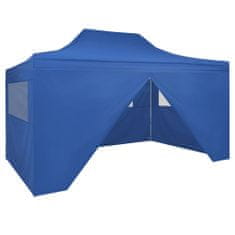 Vidaxl kék összecsukható sátor 4 oldalfallal 3 x 4,5 m 42512