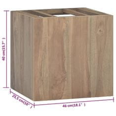 Vidaxl tömör tíkfa falra szerelhető fürdőszobaszekrény 46x25,5x40 cm 338252