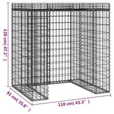 Vidaxl horganyzott vas gabionkosár szemeteskukához 110 x 91 x 120 cm 151335