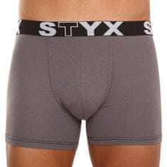 Styx 3PACK férfi boxeralsó hosszú sport gumi sötétszürke (3U1063) - méret L