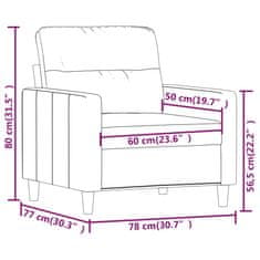 Vidaxl bordó szövet kanapéfotel 60 cm 359225