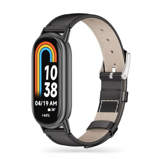 Tech-protect Leatherfit szíj Xiaomi Smart Band 8, black