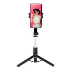 TKG Selfie bot: SSTR-L13 - fekete, bluetooth távirányítós, tripoddá alakítható selfie bot 
