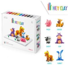 KIDS LICENSING HEY CLAY Kreatív modellező készlet - Állatok (18 darab gyurma)