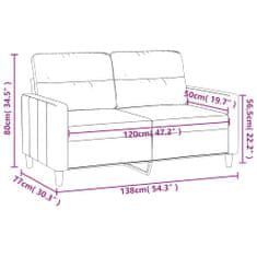 Vidaxl 2 személyes világossárga szövet kanapé 120 cm 359232