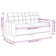 Vidaxl 2 személyes szürke műbőr kanapé 140 cm 359119