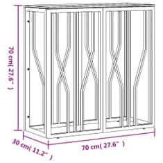 Vidaxl aranyszínű üveg és rozsdamentes acél tálalóasztal 70x30x70 cm 350034