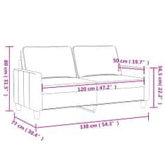 Vidaxl 2 személyes világossárga szövet kanapé 120 cm 359160