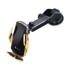 TKG Telefontartó: Forcell HS1 - Univerzális, fekete / arany szellőzőrácsra / szélvédőre rögzíthető automata telefontartó