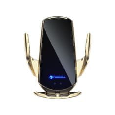 TKG Telefontartó: Forcell HS1 - Univerzális, fekete / arany szellőzőrácsra / szélvédőre rögzíthető automata telefontartó