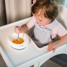 BabyOno Tál tapadókoronggal és kanállal rózsaszín 230 ml 6m+