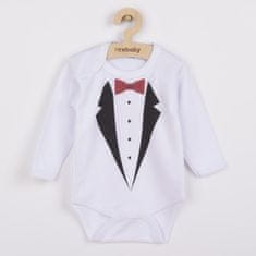 NEW BABY Új baba Tuxedo nyomtatott body - ajándékcsomag - 56 (0-3m)