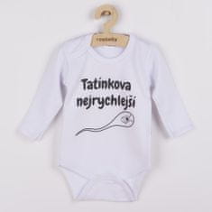 NEW BABY Új baba nyomtatott bodysuit Apuci leggyorsabbja - ajándékcsomag - 62 (3-6m)