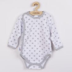 NEW BABY Classic II teljes cipzáras bébi bodysuit szürke csillagokkal - 50