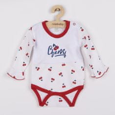 NEW BABY Cherry hosszú ujjú pamut bodysuit - 80 (9-12m)