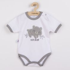 NEW BABY Új baba aranyos medve rövid ujjú pamut bodysuit - 80 (9-12m)