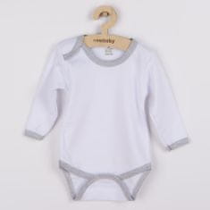 NEW BABY baba body szürke szegéllyel - 80 (9-12m)