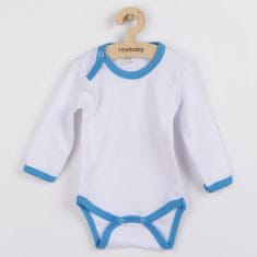 NEW BABY baba bodysuit kék és türkizkék szegéllyel - 86 (12-18m)