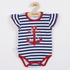 NEW BABY Lányok rövid ujjú body Marine - 56 (0-3m)