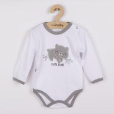 NEW BABY Új baba aranyos medve hosszú ujjú pamut bodysuit - 86 (12-18m)