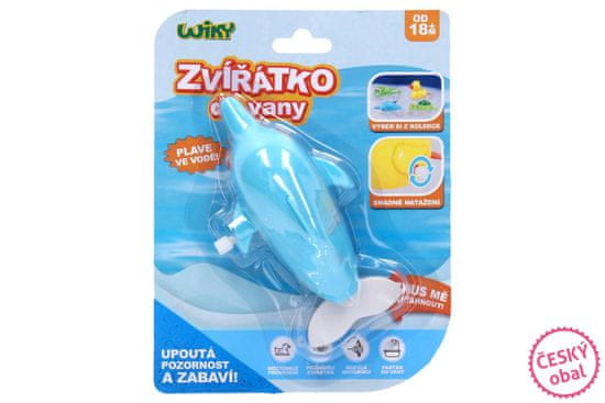 Visszahúzható delfin 14 cm - cseh csomagolás