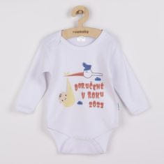 NEW BABY Új baba nyomtatott bodysuit 2023-ban - ajándékcsomagolás - 80 (9-12m)