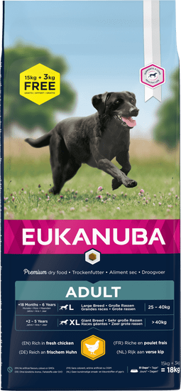 Eukanuba Felnőtt nagytestű fajták 15+3kg, INGYENES