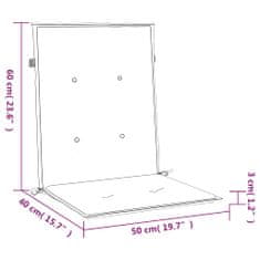 Vidaxl 6 db bordó oxford szövet háttámlás székpárna 100x50x3 cm 314142