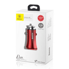 BASEUS Car Charger Gentleman 4.8A Dual-USB Red (CCALL-GB09) (CCALL-GB09)