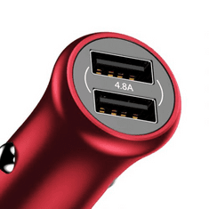 BASEUS Car Charger Gentleman 4.8A Dual-USB Red (CCALL-GB09) (CCALL-GB09)