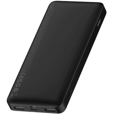 BASEUS Külső akkumulátor, 10000 mAh, 15W, Okostelefonhoz és TabletPC-hez, 2 x USB aljzat, 1 x USB Type-C aljzat, LED kijelzővel, gyorstöltés, Bipow, PPDML-I01, fekete (128814)