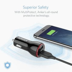 Anker PowerDrive2 Dual A2310G11 USB-s töltőkészülék Személygépkocsi, Tehergépjármű Kimeneti áram (max.) 4800 mA 2 x USB (A2310G11)